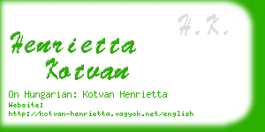 henrietta kotvan business card